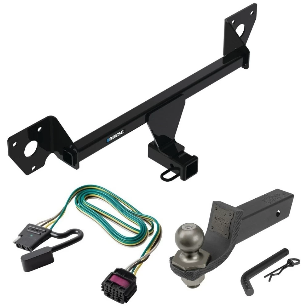 For 2021-2023 Chevrolet Trailblazer Trailer Hitch Tow PKG w/ 4-Flat Wiring + Interlock Tactical Starter Kit w/ 2" Drop & 2" Ball (For w/Active Towplug Models) By Reese Towpower