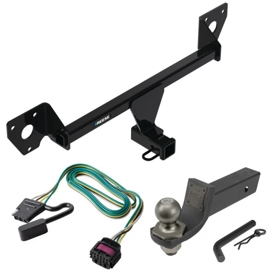 For 2021-2023 Chevrolet Trailblazer Trailer Hitch Tow PKG w/ 4-Flat Wiring + Interlock Tactical Starter Kit w/ 2" Drop & 2" Ball (For w/Active Towplug Models) By Reese Towpower
