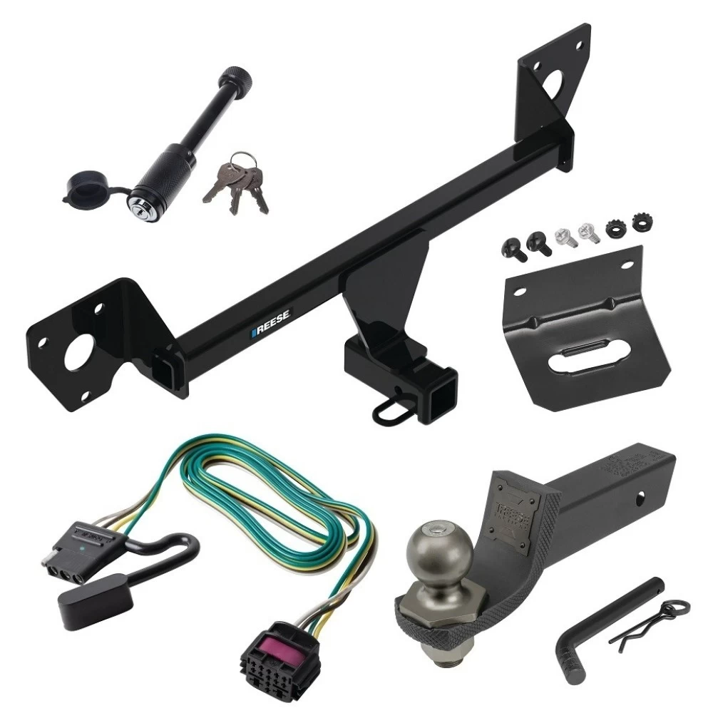 For 2021-2023 Chevrolet Trailblazer Trailer Hitch Tow PKG w/ 4-Flat Wiring + Interlock Tactical Starter Kit w/ 2" Drop & 2" Ball + Tactical Dogbone Lock + Wiring Bracket (For w/Active Towplug Models) By Reese Towpower