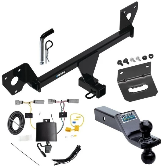 For 2021-2023 Chevrolet Trailblazer Trailer Hitch Tow PKG w/ 4-Flat Wiring Harness + Dual Ball Ball Mount 1-7/8" & 2" Trailer Balls + Pin/Clip + Wiring Bracket (Excludes: w/LED Taillights Models) By Reese Towpower