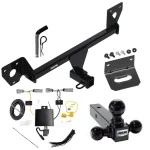 For 2021-2023 Chevrolet Trailblazer Trailer Hitch Tow PKG w/ 4-Flat Wiring Harness + Triple Ball Ball Mount 1-7/8" & 2" & 2-5/16" Trailer Balls + Pin/Clip + Wiring Bracket (Excludes: w/LED Taillights Models) By Reese Towpower