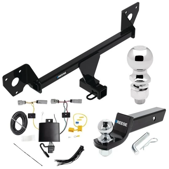 For 2021-2023 Chevrolet Trailblazer Trailer Hitch Tow PKG w/ 4-Flat Wiring + Starter Kit Ball Mount w/ 2" Drop & 2" Ball + 2-5/16" Ball (Excludes: w/LED Taillights Models) By Reese Towpower
