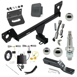 For 2021-2023 Chevrolet Trailblazer Trailer Hitch Tow PKG w/ 4-Flat Wiring + Ball Mount w/ 2" Drop + Interchangeable Ball 1-7/8" & 2" & 2-5/16" + Wiring Bracket + Dual Hitch & Coupler Locks + Hitch Cover (Excludes: w/LED Ta