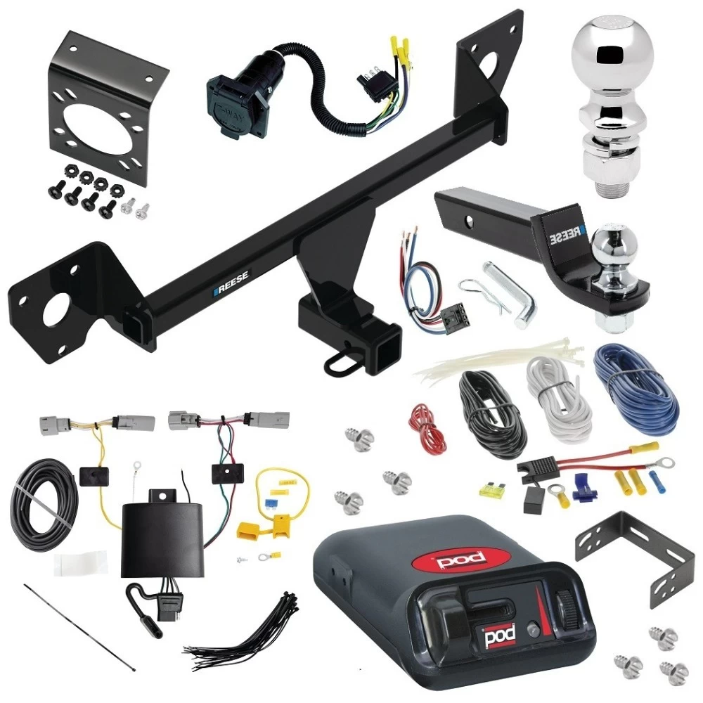 For 2021-2023 Chevrolet Trailblazer Trailer Hitch Tow PKG w/ Pro Series POD Brake Control + Generic BC Wiring Adapter + 7-Way RV Wiring + 2" & 2-5/16" Ball & Drop Mount (Excludes: w/LED Taillights Models) By Reese Towpower