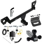 For 2021-2023 Chevrolet Trailblazer Trailer Hitch Tow PKG w/ 4-Flat Wiring Harness + Triple Ball Ball Mount 1-7/8" & 2" & 2-5/16" Trailer Balls + Pin/Clip + Wiring Bracket (For w/LED Taillights Models) By Reese Towpower