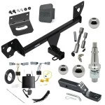 For 2021-2023 Chevrolet Trailblazer Trailer Hitch Tow PKG w/ 4-Flat Wiring + Ball Mount w/ 2" Drop + Interchangeable Ball 1-7/8" & 2" & 2-5/16" + Wiring Bracket + Dual Hitch & Coupler Locks + Hitch Cover (For w/LED Tailligh
