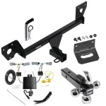 For 2021-2023 Chevrolet Trailblazer Trailer Hitch Tow PKG w/ 4-Flat Wiring Harness + Triple Ball Ball Mount 1-7/8" & 2" & 2-5/16" Trailer Balls w/ Tow Hook + Pin/Clip + Wiring Bracket (For w/LED Taillights Models) By Reese Towpower