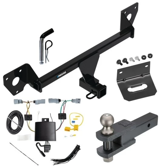 For 2021-2023 Chevrolet Trailblazer Trailer Hitch Tow PKG w/ 4-Flat Wiring Harness + Clevis Hitch Ball Mount w/ 2" Ball + Pin/Clip + Wiring Bracket (For w/LED Taillights Models) By Reese Towpower