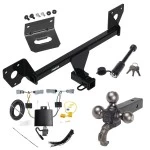 For 2021-2023 Chevrolet Trailblazer Trailer Hitch Tow PKG w/ 4-Flat Wiring + Triple Ball Tactical Ball Mount 1-7/8" & 2" & 2-5/16" Balls w/ Tow Hook + Tactical Dogbone Lock + Wiring Bracket (For w/LED Taillights Models) By Reese Tow
