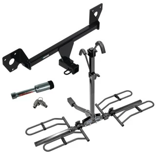 For 2020-2023 Buick Encore GX Trailer Hitch Tow PKG w/ 2 Bike Plaform Style Carrier Rack + Hitch Lock By Reese Towpower