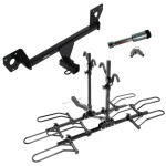 For 2021-2023 Chevrolet Trailblazer Trailer Hitch Tow PKG w/ 4 Bike Plaform Style Carrier Rack + Hitch Lock (Excludes: w/LED Taillights Models) By Reese Towpower