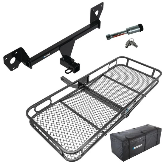 For 2021-2023 Chevrolet Trailblazer Trailer Hitch Tow PKG w/ 60" x 24" Cargo Carrier + Cargo Bag + Hitch Lock (Excludes: w/LED Taillights Models) By Reese Towpower
