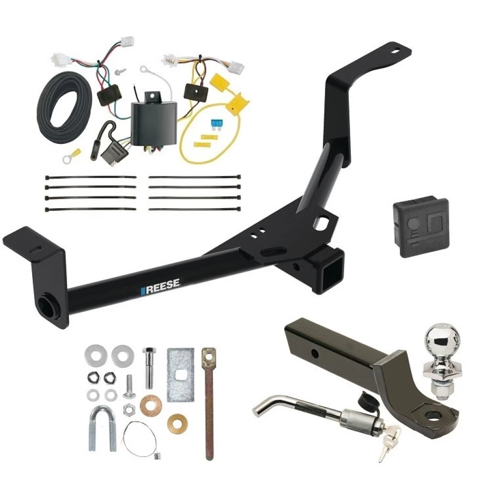 Custom Fit Trailer Hitch Wiring Harness (Plug & Play) 2" Drop Ball-Mount w/ Locking Pin/Clip 2" Chrome Ball Rubber Hitch Plug Cover Installation Hardware Installation Instructions 84601 118673 7005111 7010 Reese Trailer Tow Hitch 16-22 Hond Reese Trailer Tow Hitch For 16-22 Honda HR-V Deluxe Package Wiring 2" Ball Mount and Lock