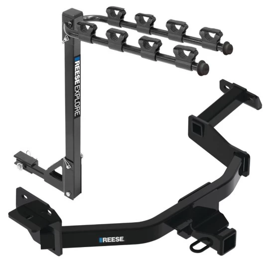 Reese Trailer Tow Hitch For 21-23 Hyundai Santa Fe KIA Sorento Tilt Away Adult or Child Arms Fold Down 4 Bike Carrier