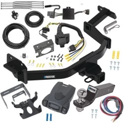 Trailer Hitch Tow Package Prodigy P3 Brake Control For 21-23 Hyundai Santa Fe KIA Sorento w/ 7-Way RV Wiring 2" Drop Mount 2" Ball Class 3 2" Receiver Reese Tekonsha
