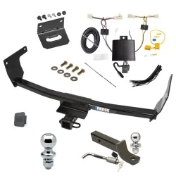 Ultimate Tow Package For 19-25 Toyota RAV4 21-25 RAV4 Prime Trailer Hitch w/ Wiring 2" Drop Mount Dual 2" and 1-7/8" Ball Lock Bracket Cover 2" Receiver Reese