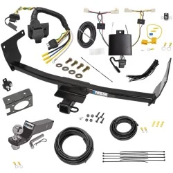 Trailer Hitch Tow Package w/ 7-Way RV Wiring For 19-25 Toyota RAV4 21-25 RAV4 Prime w/ 2" Drop Mount 2" Ball Class 3 2" Receiver Reese