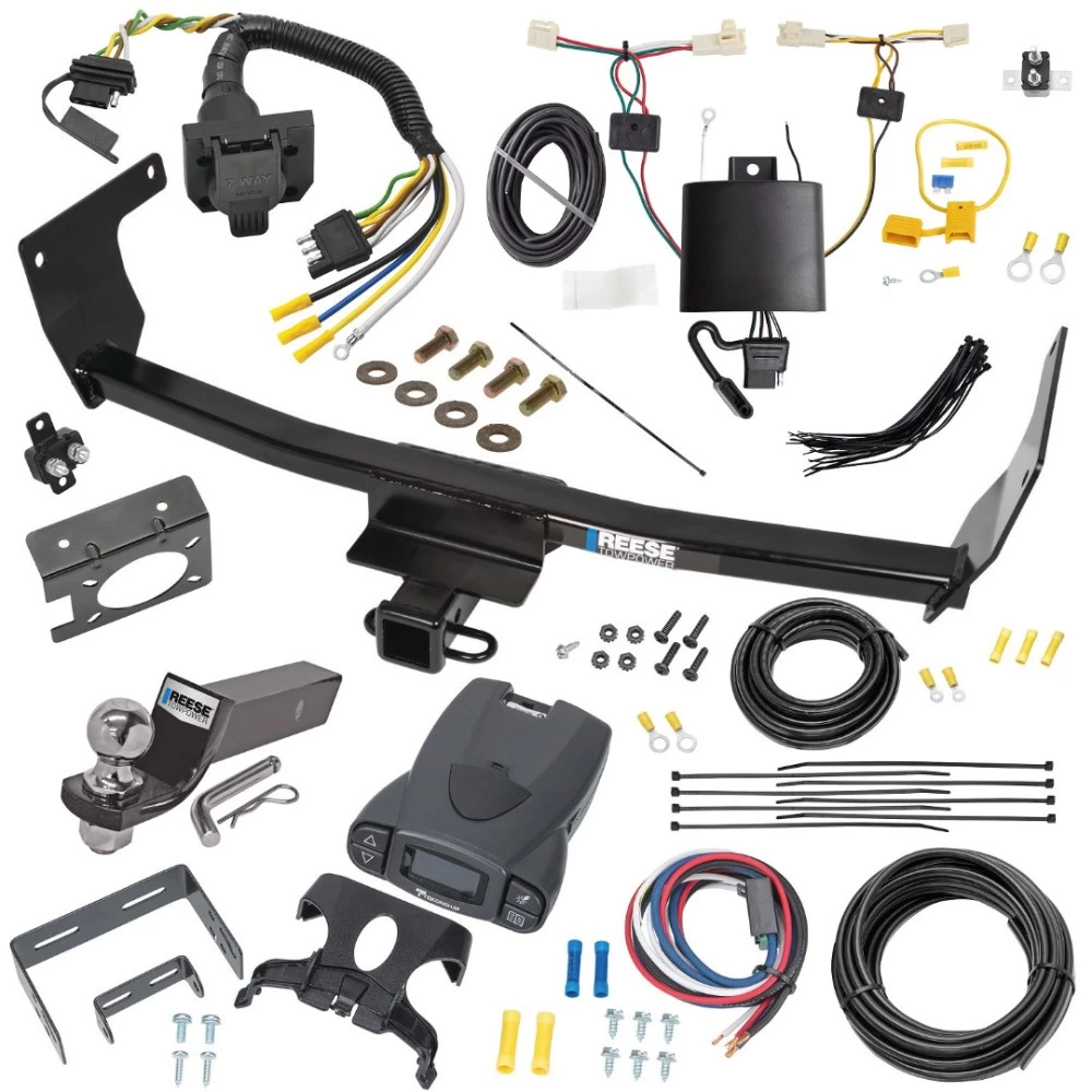 Trailer Hitch Tow Package Prodigy P3 Brake Control For 19-23 Toyota RAV4 w/ 7-Way RV Wiring 2" Drop Mount 2" Ball Class 3 2" Receiver Reese Tekonsha Trailer Hitch Tow Package Prodigy P3 Brake Control For 19-23 Toyota RAV4 w/ 7-Way RV Wiring 2" Drop Mount 2" Ball Class 3 2" Receiver Reese Tekonsha