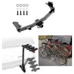 Trailer Hitch w/ 4 Bike Rack For 15-22 Chevrolet Colorado 15-22 GMC Canyon Approved for Recreational & Offroad Use Carrier for Adult Woman or Child Bicycles Foldable