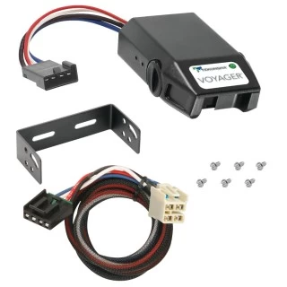 Clam Shell Trailer Brake Control for 14-18 Chevy Silverado GMC Sierra 1500 2019 LD Legacy w/ Plug Play Wiring Adapter Tekonsha Voyager Eletric Trailer Brakes Module Box Controller