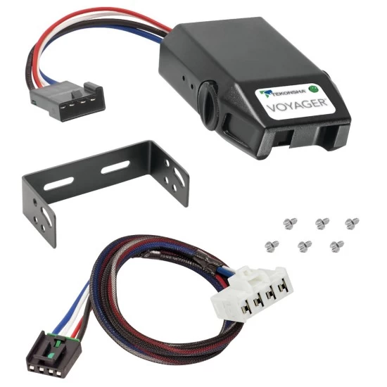Clam Shell Trailer Brake Control for 95-09 Dodge Ram 1500 2500 3500 08-09 4500 5500 w/ Plug Play Wiring Adapter Tekonsha Voyager Eletric Trailer Brakes Module Box Controller