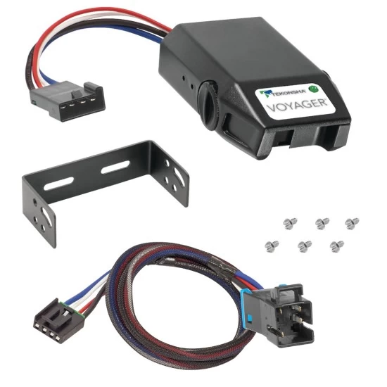 Clam Shell Trailer Brake Control for 05-16 Fleetwood Bounder Discovery Excursion Expedition Pace Providence Revolution w/ Plug Play Wiring Adapter Tekonsha Voyager Eletric Trailer Brakes Module Box Controller 1-4 Axle