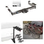 Trailer Hitch w/ 4 Bike Rack For 96-27 Chevy Express GMC Savana Van Except Cutaway Models Approved for Recreational & Offroad Use Carrier for Adult Woman or Child Bicycles Foldable