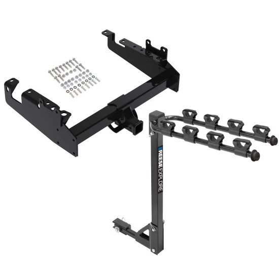 Reese Trailer Tow Hitch For 19-23 Ford F-350 F-450 F-550 Cab and Chassis Tilt Away Adult or Child Arms Fold Down 4 Bike Carrier