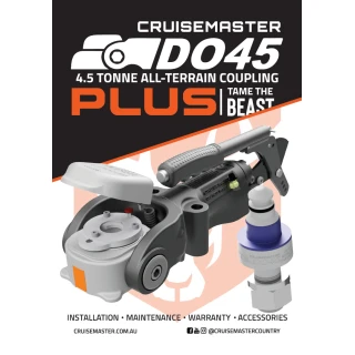 Cruisemaster DO45 Plus 4.5T articulating off-road trailer hitch coupler with handbrake CMDO45WHB