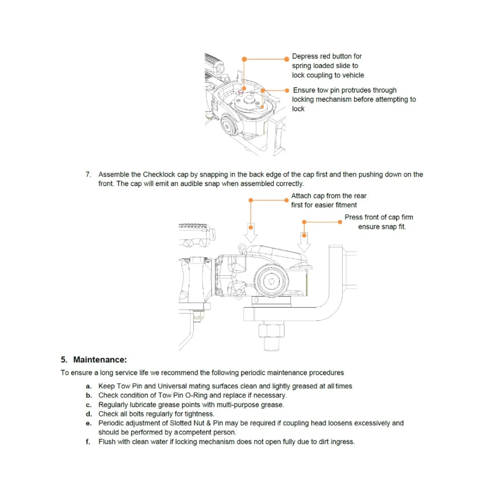 Cruisemaster DO45 Plus 4.5T articulating off-road trailer hitch coupler with handbrake CMDO45WHB