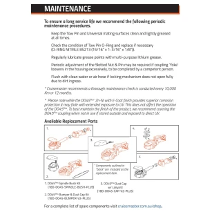 Cruisemaster DO45 Plus 4.5T articulating off-road trailer hitch coupler with handbrake CMDO45WHB