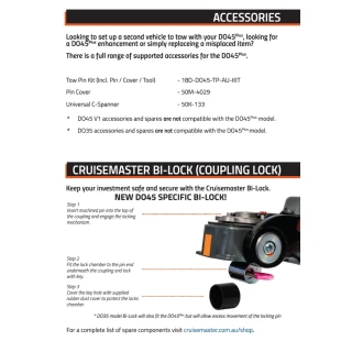 Cruisemaster DO45 Plus 4.5T articulating off-road trailer hitch coupler with handbrake CMDO45WHB