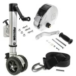 Fulton F2 Boat Trailer Winch Single-Speed 1600 lbs + F2 Trailer Jack 1600 lbs 12 in. Travel Lifetime Warranty + Hardware Bolt-On Side Mount