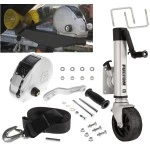 Fulton F2 Boat Trailer Winch Single-Speed 1600 lbs + Fulton F2 Trailer Jack 1600 lbs Lift Lifetime Warranty + Hardware Bolt-On Side Mount