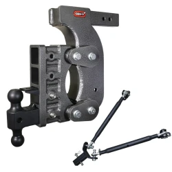 GEN-Y The BOSS 21K Torsion-Flex 15 Inch Drop Adjustable Trailer Hitch w/ Pintle Lock & Stabilizer Kit Dual-Ball 2.5 Inch Tow Receiver Mount 2.4K TW Heavy Duty Truck TJ-GH-1524 GH-061 GH-062 GH-0101