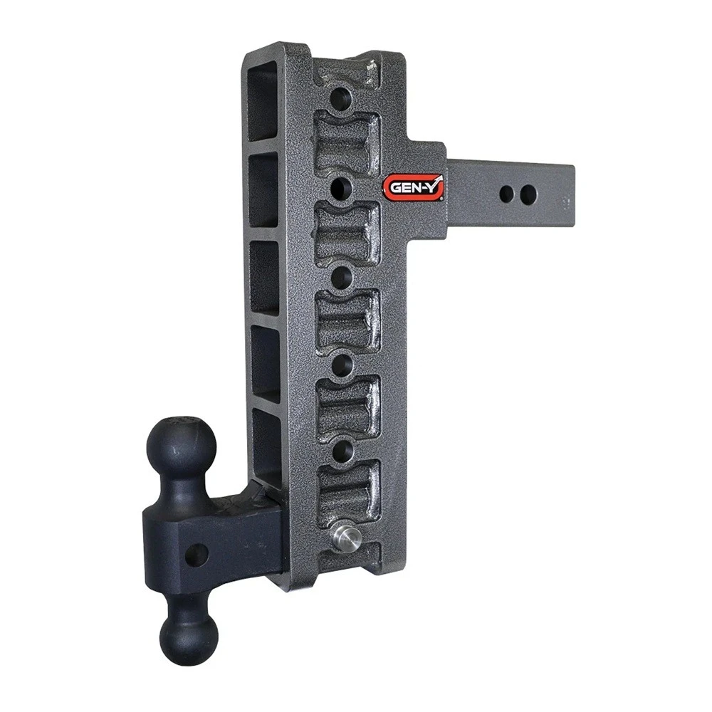 GEN-Y Mega-Duty 32K Adjustable Trailer Hitch with 2.5" Shank, 3" Rise & 12" Drop