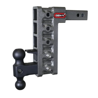 GEN-Y Mega-Duty 10K Drop Adjustable Trailer Hitch w/ Pintle Lock & Dual-Ball