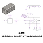 GEN-Y 2.5" to 2" Bolt-On Hitch Reducer Adapter Sleeve GH-007-1 Anti-Rattle USA