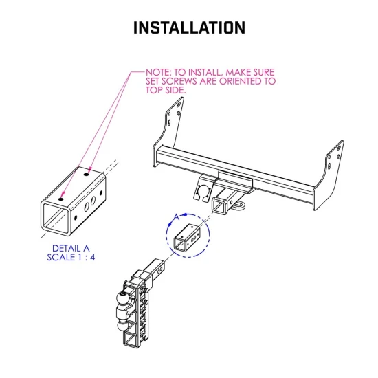 GEN-Y 2.5" to 2" Bolt-On Hitch Reducer Adapter Sleeve GH-007-1 Anti-Rattle USA
