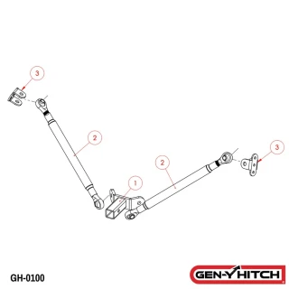 GEN-Y Adjustable Stabilizer Kit for 2" Receiver Drop Hitches – 10K 16K Capacity GEN-Y 10K 16K Adjustable Stabilizer Bar Kit for 2 Inch Hitch Receivers – GH-0100