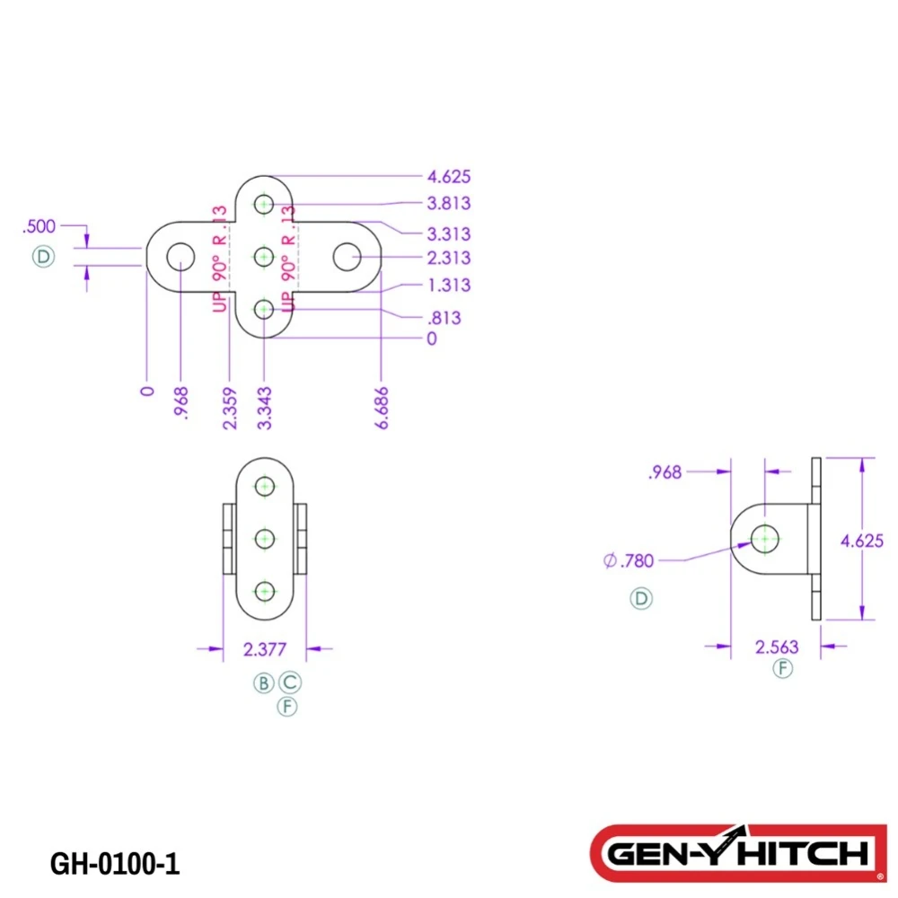 GEN-Y Hitch Replacement Installation Bracket Kit for Stabilizer Bar 2 Inch Receiver