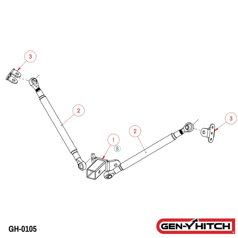 GEN-Y 32K Adjustable Stabilizer Bar Kit for 2-1/2" Receiver Drop Hitch