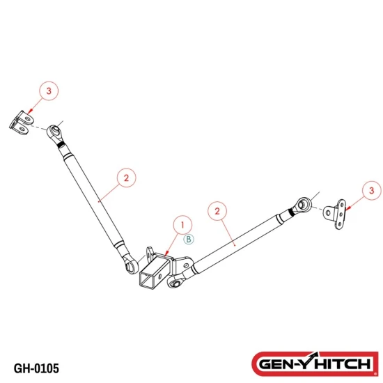 GEN-Y 32K Adjustable Stabilizer Bar Kit for 2-1/2" Receiver Drop Hitch