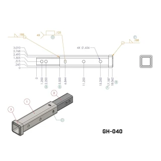 GEN-Y 14 Inch Hitch Extender for 2 Inch Receiver – 10K Towing, 500 lb TW