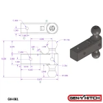 GEN-Y 21K Dual-Ball Mount for 2.5 Inch Hitch – Heavy Duty Adjustable Steel Hitch