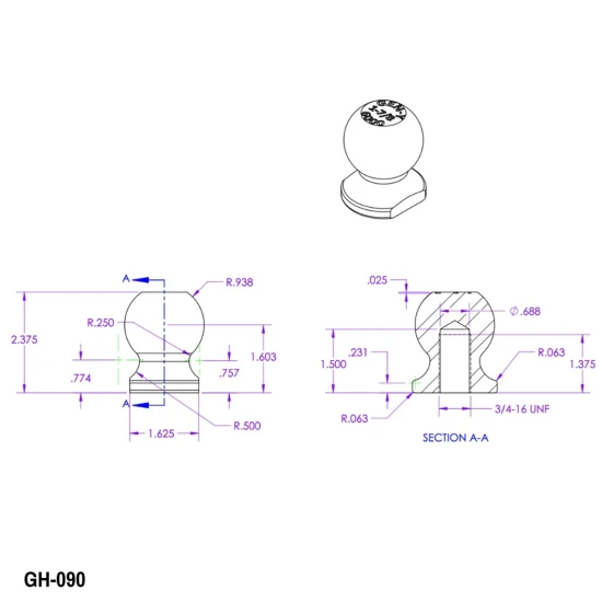GEN‑Y bolt‑on 1‑7/8 inch hitch ball on black steel dual‑ball mount