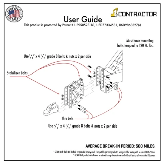 GEN-Y 32K Adjustable Trailer Coupler with Contractor Torsion-Flex GH10003