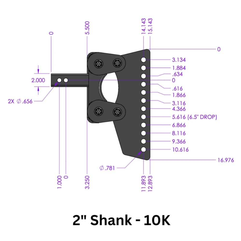 GEN-Y Boss Torsion-Flex Weight Distribution Hitch Shank 2 Inch Receiver 10K GTW