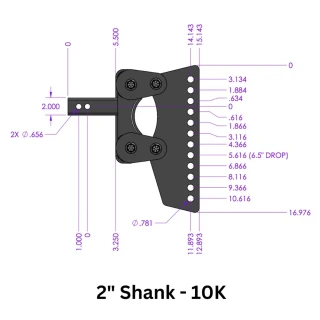 GEN-Y Boss Torsion-Flex Weight Distribution Hitch Shank 2 Inch Receiver 10K GTW