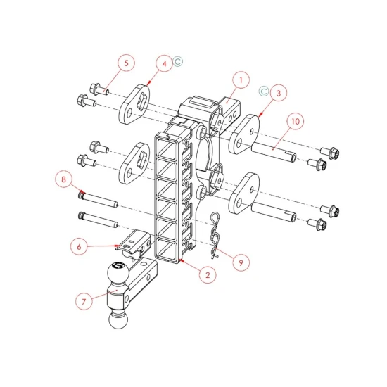 GEN‑Y BOSS 10K Torsion‑Flex 5 Inch Drop Adjustable Trailer Hitch with Dual Ball & Pintle Lock